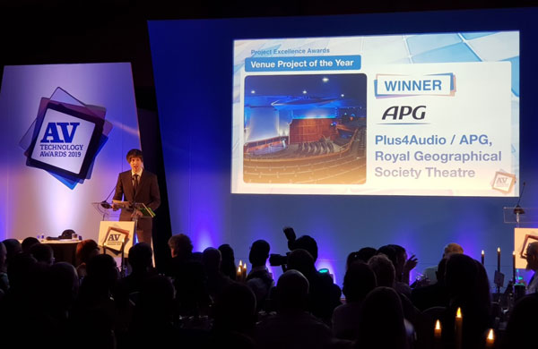 APG wins Best Venue Projet of the year at the AV Technology Awards 2019!